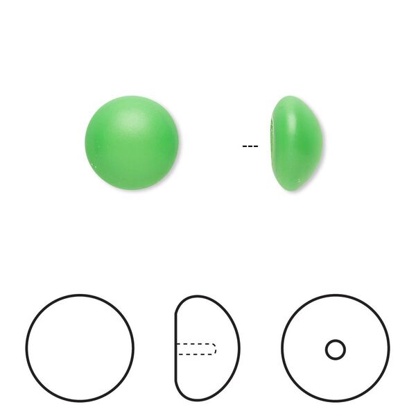 Pearl 2pk neon green, Crystal Passions® 10mm cabochon 5817 image number 0