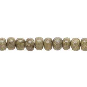 Epidote 1pkg1, hand-cut rondelle bead natural 14 inch 6x3mm-7x5mm