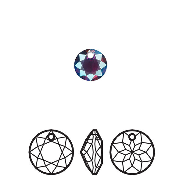 Drop 4pk amethyst shimmer, Crystal Passions® 8mm pendant classic cut 6430 image number 0