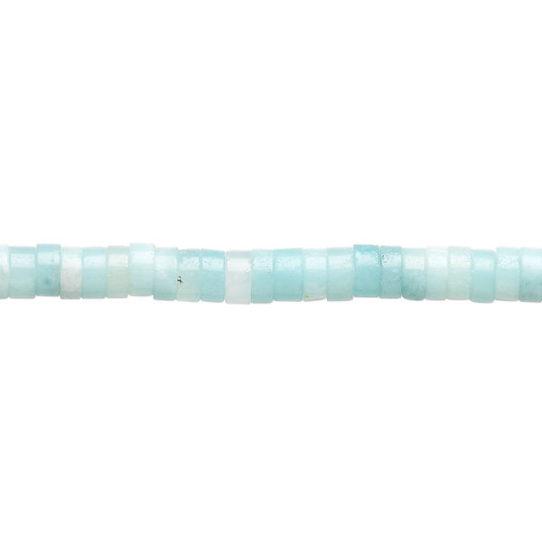Bead, amazonite (natural), 4x2mm heishi, B grade, Mohs hardness 6 to 6-1/2. Sold per 15-1/2" to 16" strand. image number 0