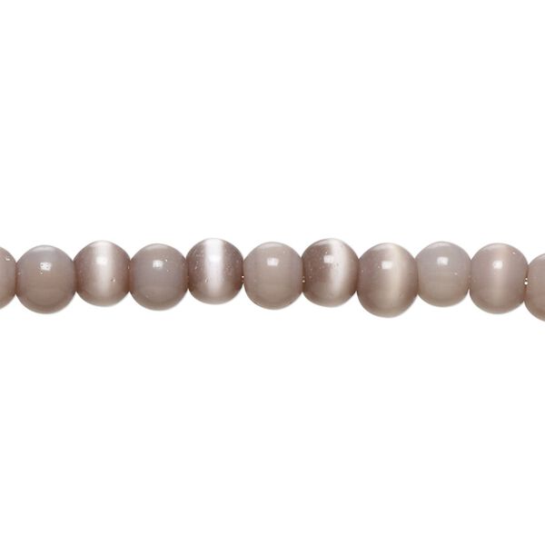 Bead, cat's eye glass (fiber optic glass), light purple, 4-6mm round. Sold per 14-inch strand, approximately 85 beads. image number 0