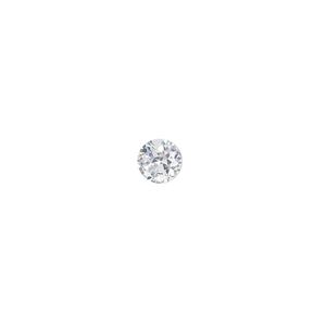 Drop, cubic zirconia, clear, 6mm hand-faceted round, Mohs hardness 8-1/2. Sold per pkg of 14.