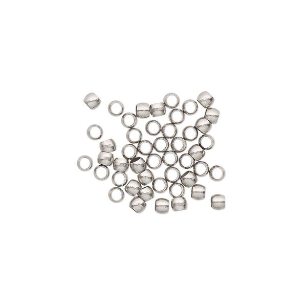 Crimp, stainless steel, 2mm round, 1.3mm inside diameter. Sold per pkg of 50. image number 0
