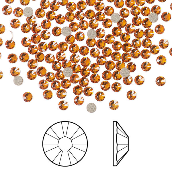Flat back 1pkg144 dark orange (HICT) foil back, Crystal Passions® 2.5-2.7mm rose round SS9 2058 image number 0