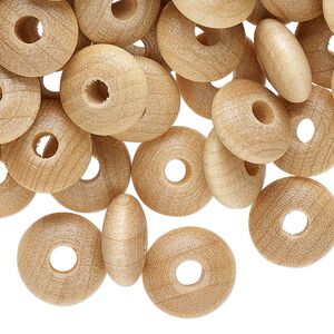 Bead, wood (waxed), natural, 12x5mm-13x6mm saucer. Sold per pkg of 250.