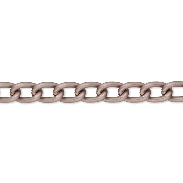 Chain, anodized aluminum, antique copper, 5mm curb. Sold per pkg of 5 feet. image number 0