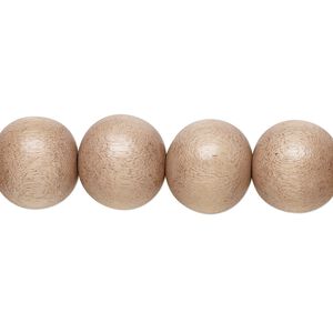 Bead 1pkg1, Taiwanese cheesewood (dyed / waxed), light mauve, 11-12 round, 15-1/2 to 16 inches.