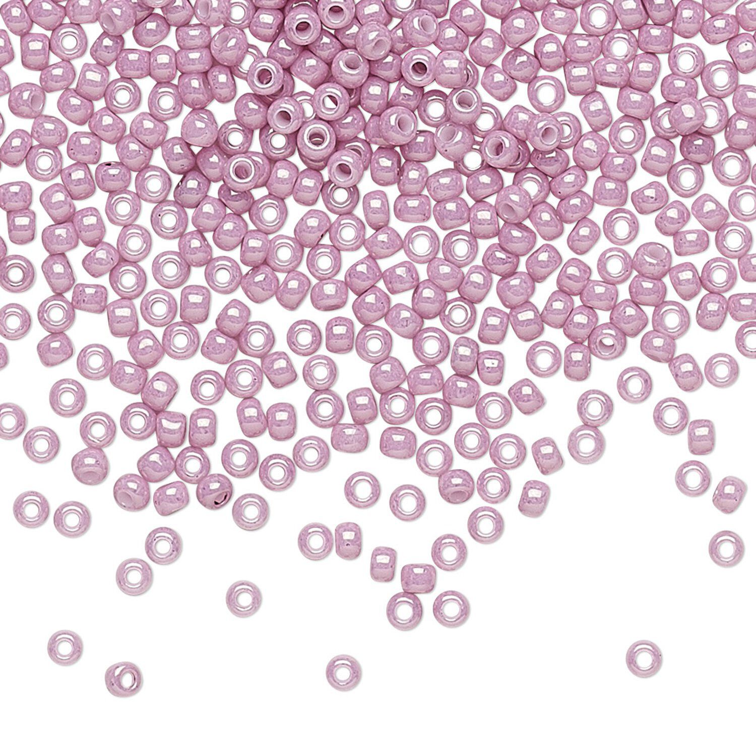 thumbnail image 2 of 11/0 TOHO Japanese Seed Beads – Opaque-Lustered Pale Mauve – 10g Bag For Jewelry Making 2 of 3