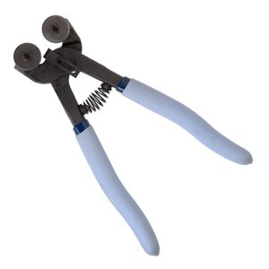 Pliers, Slumpy's Tarheel Tools™, wheeled glass nippers, steel and plastic, blue and light blue, 8 inches. Sold individually.