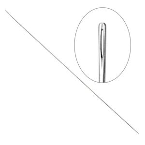 Needle, steel, 0.52mm with 0.62mm eye width, 4-3/4 inches. Sold per pkg of 3.