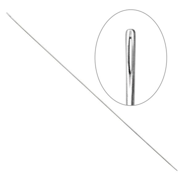 Needle, steel, 0.52mm with 0.62mm eye width, 4-3/4 inches. Sold per pkg of 3. image number 0