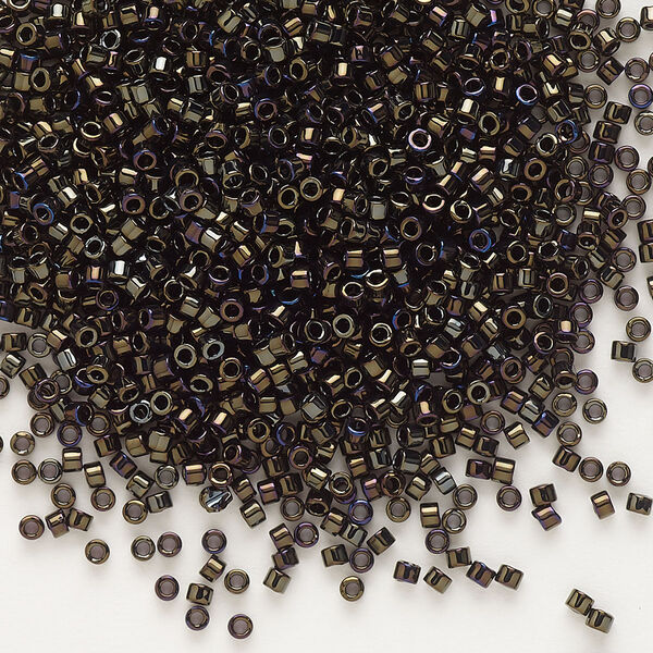 Seed bead, Delica®, glass, pkg/250g, #11 round, opaque metallic iris brown (DB-0007). image number 0