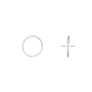Jump ring, sterling silver, 10mm round square wire, 9mm inside diameter, 22 gauge. Sold per pkg of 20.