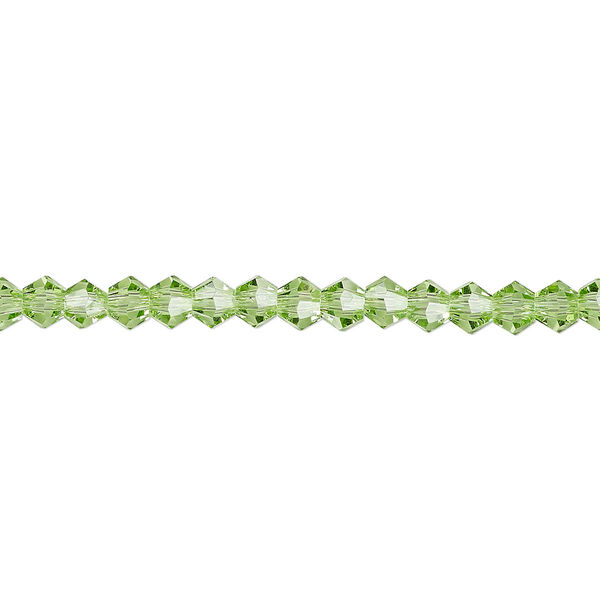 Bead 1pk transparent lime green, Celestial Crystal® 4mm bicone 15.5-16 inch image number 0