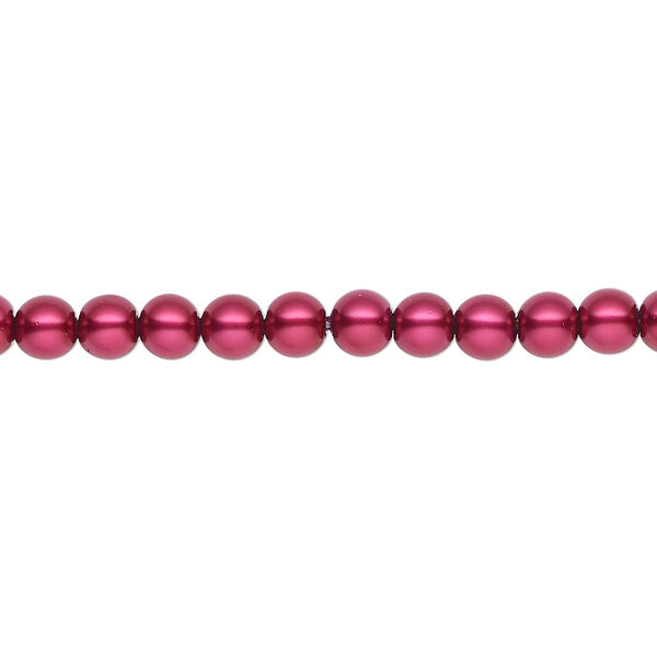Pearl 2pk red, Celestial Crystal® 4mm round 15.5-16 inch image number 0