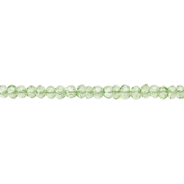 Quartz crystal 1pkg1, hand-cut faceted rondelle bead B grade, 13 inch 3x2mm-4x3mm image number 0