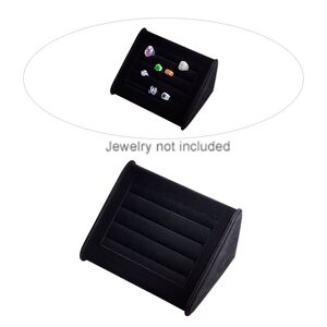 Display, ring, velveteen, black, 8-5/16 x 4-5/8 x 6-5/16 inches. Sold individually.