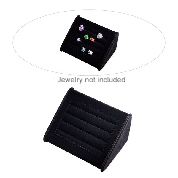 Display, ring, velveteen, black, 8-5/16 x 4-5/8 x 6-5/16 inches. Sold individually. image number 0
