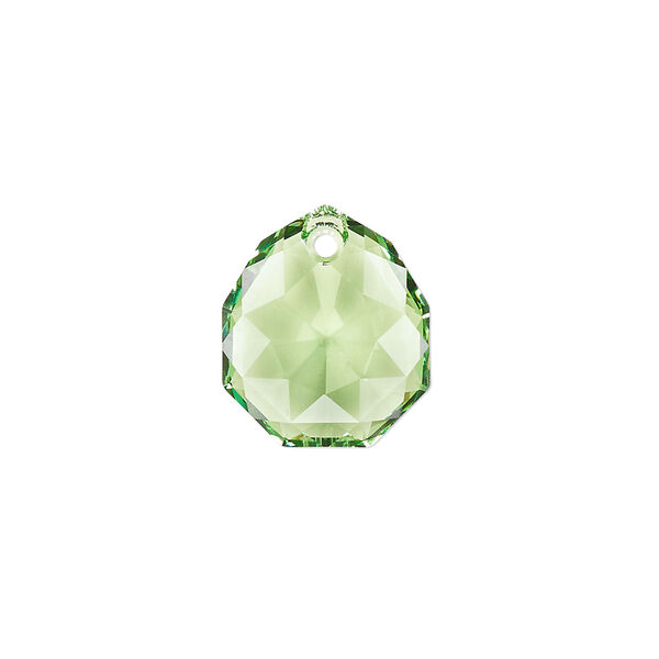 Drop 1pk peridot, Crystal Passions® 16x13.5mm pendant majestic 6436 image number 0