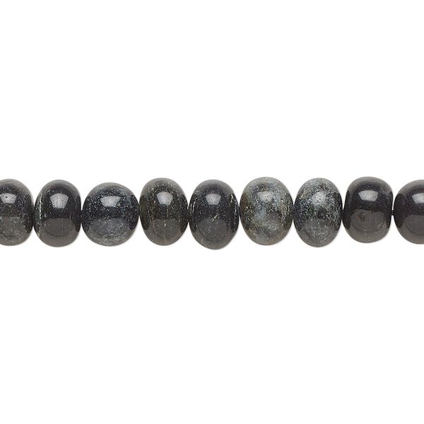 Black spotted quartz 1pkg1, hand-cut uneven round / rondelle bead natural 14 inch 6-7mm / 7x5mm image number 0