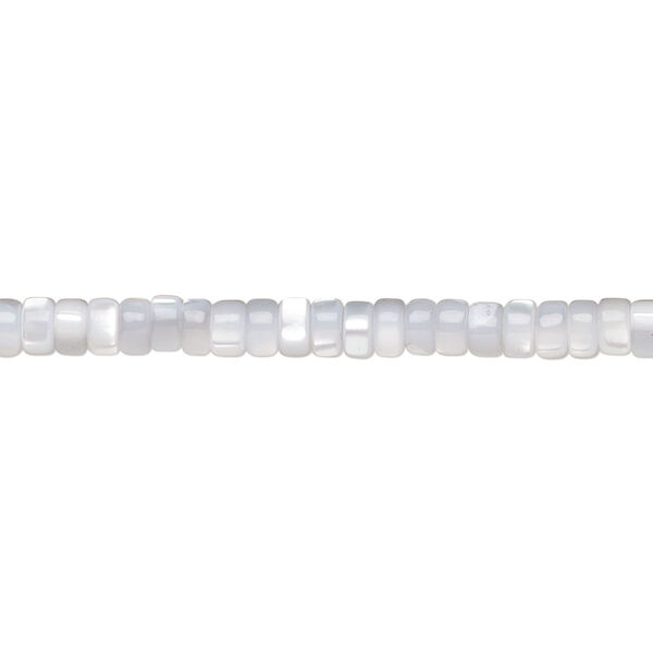 Bead, mother-of-pearl shell (dyed), grey, 3x2mm heishi, Mohs hardness 3-1/2. Sold per 15-1/2 to 16-inch strand. image number 0