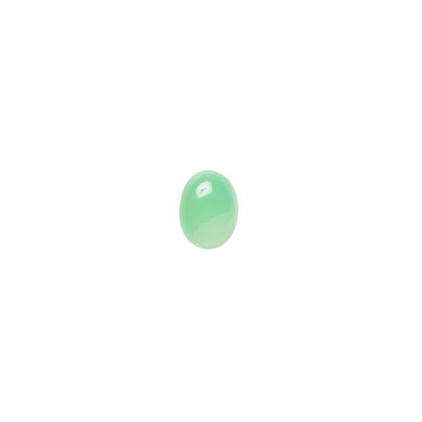 Cabochon, chrysoprase (natural), 8x6mm calibrated oval, B grade, Mohs hardness 6-1/2 to 7. Sold individually. image number 0