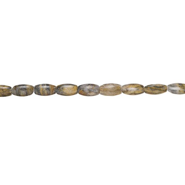 Brown-grey marble 1pkg1, flat barrel bead natural, 15 inch 24x14mm-25x15mm image number 1