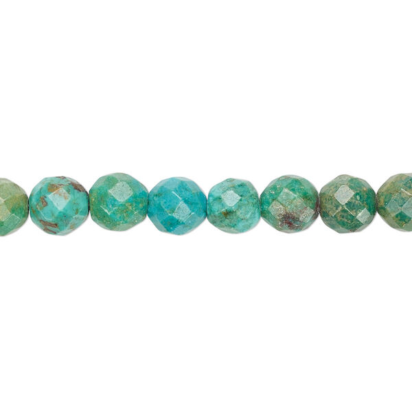 Turquoise 1pkg1, faceted round bead C grade, 15.5-16 inch 6mm image number 0