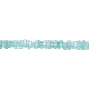 Apatite 1pkg1, hand-cut square rondelle bead natural 8 inch 4x1mm-6x2mm
