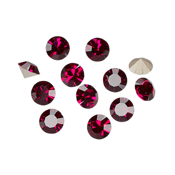 Chaton 288pk ruby foil back, Preciosa MAXIMA Czech crystal rhinestone 6.14-6.32mm 15-cut faceted round SS29 image number 0