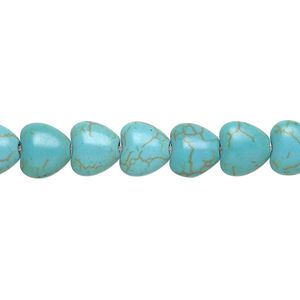 Magnesite 1pkg1, puffed heart bead 15 inch 7x7mm-8x8mm