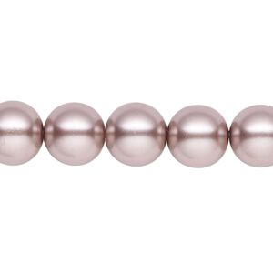 Pearl 2pk platinum, Celestial Crystal® 10mm round 15.5-16 inch