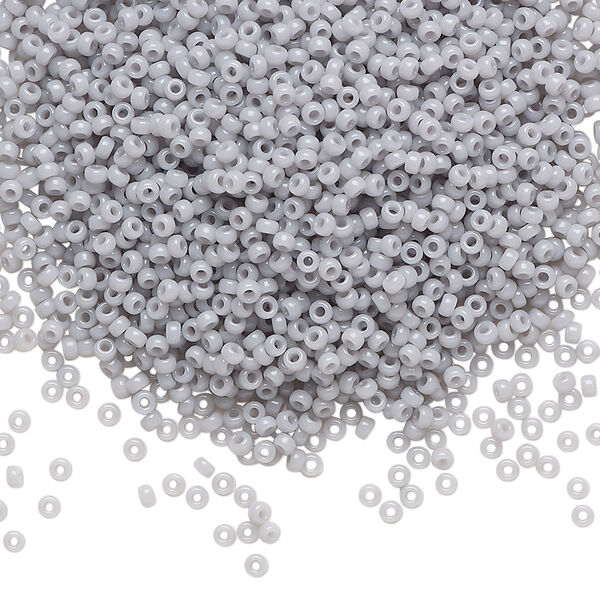 Seed bead, Miyuki, glass, pkg/35g, #15 rocaille, opaque ghost grey, (RR-498). image number 0