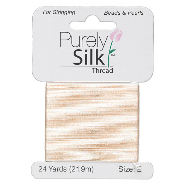 Thread, Purely Silk™, pink, size E. Sold per 24-yard card. image number 0