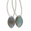 Labradorite 1pkg2, hand-cut top-drilled puffed marquise bead natural B grade, 18x11mm image number 0