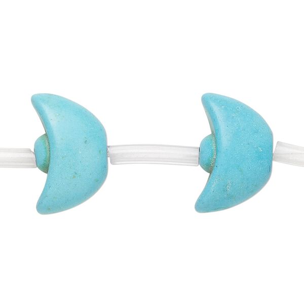 Bead, "turquoise" (resin) (imitation), blue, 18x11mm-19x12mm ingot. Sold per pkg of 16. image number 0