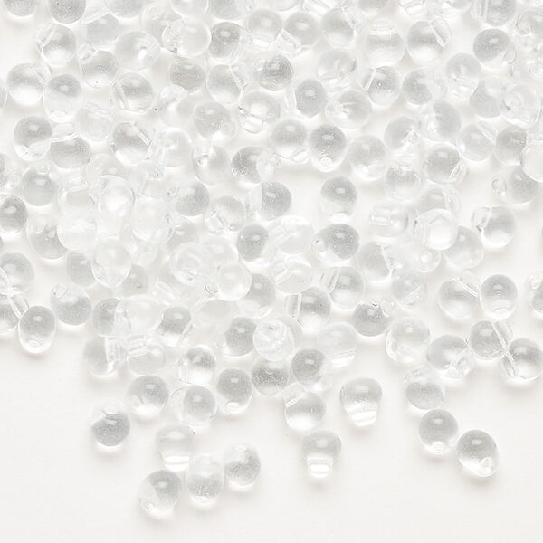 Seed bead, Miyuki, glass, pkg/250g, 4x3.4mm fringe, transparent clear (DP-131). image number 0