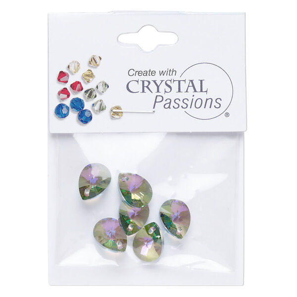 Fancy stone 6pk crystal paradise shine shimmer, Crystal Passions® rhinestone 12x9mm pear 4327 image number 0