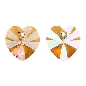 Drop 1pk crystal lava, Preciosa Czech crystal 18mm pendant heart