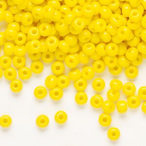 Seed bead, Preciosa Ornela Czech glass, pkg/500g, #6 rocaille, opaque lemon yellow, (83110).