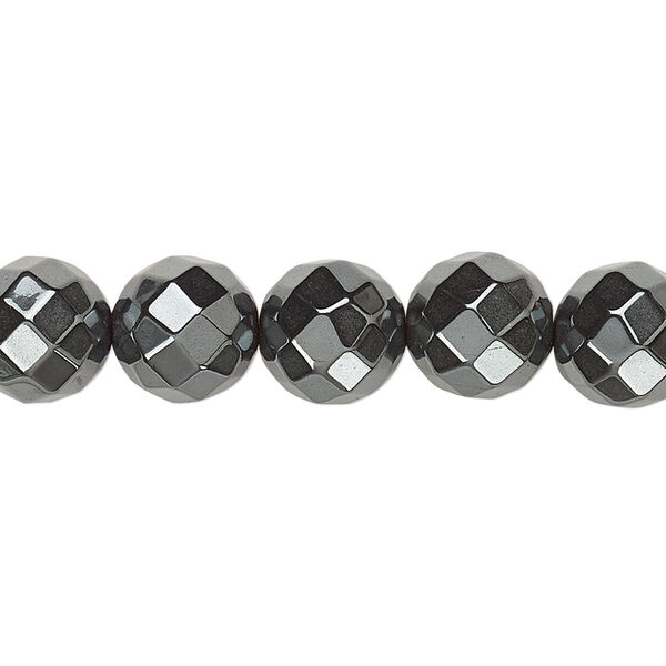Bead, Hemalyke™ (man-made), 10mm faceted round. Sold per 15-1/2" to 16" strand. image number 0