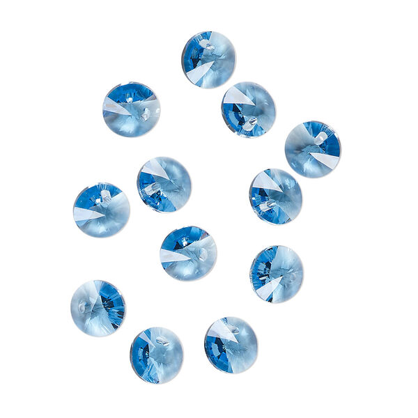 Drop 12pk cool blue, Crystal Passions® Regenerated 6mm pendant mini disk 6428 image number 1