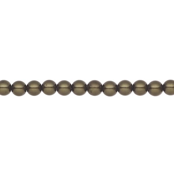 Pearl 50pk dark green, Preciosa Czech crystal 4mm round image number 0