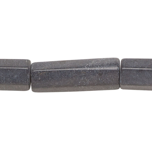 Bead, blackstone (dyed), 23x8mm-28x10mm hexagon tube, C- grade, Mohs hardness 6-1/2 to 7. Sold per 15-1/2" to 16" strand. image number 0