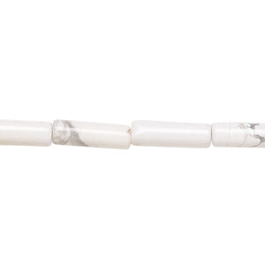 Howlite 1pkg1, round tube bead natural, 15 inch 13x4mm-14x5mm