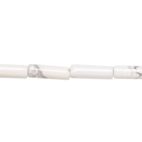 Howlite 1pkg1, round tube bead natural, 15 inch 13x4mm-14x5mm image number 0