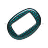 Bead, acrylic, turquoise blue and black, 45x32mm diagonally drilled flat open oval with snakeskin design and 29x17mm center hole. Sold per pkg of 24. image number 1