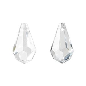 Drop 110pk clear, Asfour Crystal 20x11mm top-drilled faceted teardrop