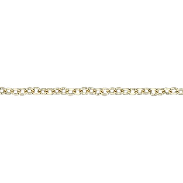Chain, brass-plated steel, 2mm cable. Sold per 12-foot section. image number 0