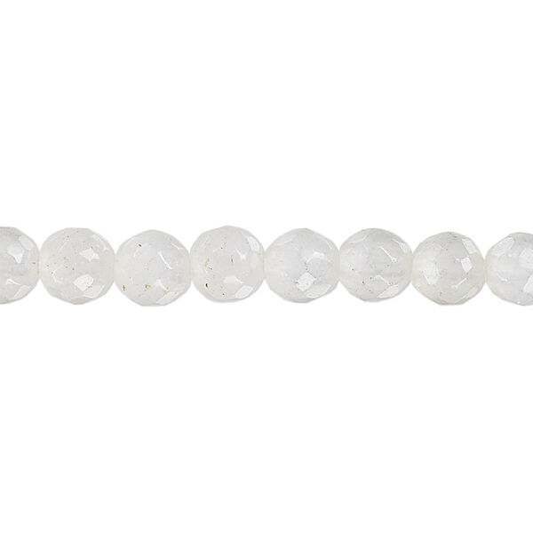 Bead, snow quartz (natural), 6mm faceted round, B grade, Mohs hardness 7. Sold per 15-1/2" to 16" strand. image number 0